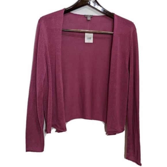 J. Jill Sweaters - J Jill Magenta Linen Blend Cropped Cardigan Long Sleeve 1X NWT Fits like a Large